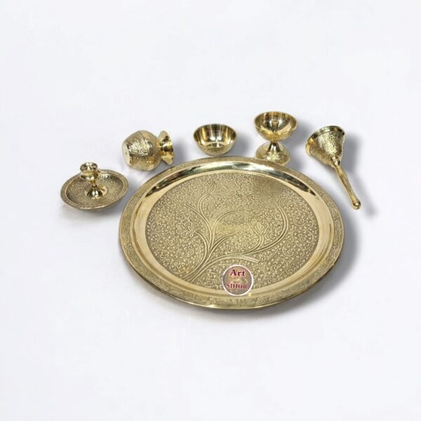 Brass Naxi Heavy Puja Set - Ideal for Daily Worship - Image 4