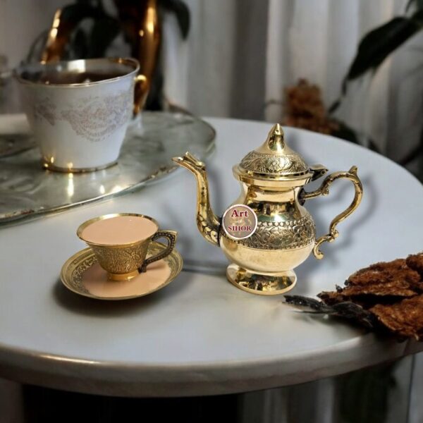 Brass Tea pot and Cups