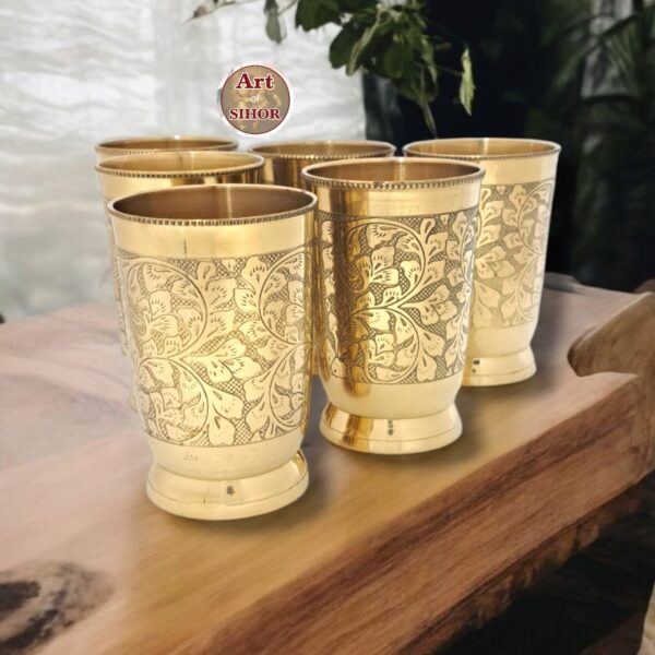 Brass Glass ( 6 pcs )  Petern No 4 - Image 3