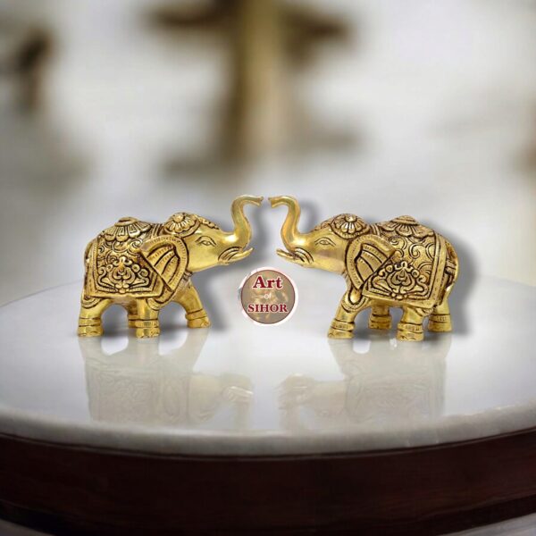 Brass Elephant 2 Pcs Set