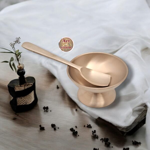 Kansa (Bronze ) Ice Cream Cup With Spoon  Set - Image 4