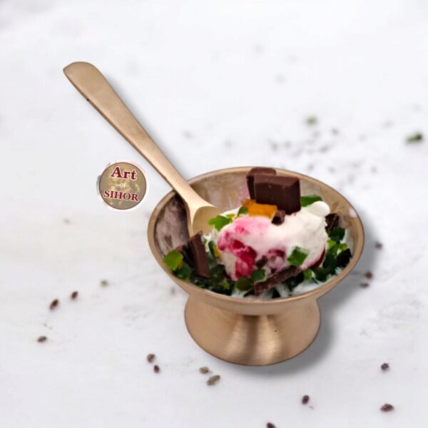 Kansa (Bronze ) Ice Cream Cup With Spoon  Set - Image 3