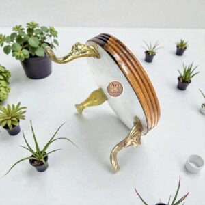 Premium Wooden Chakla with Brass Legs (