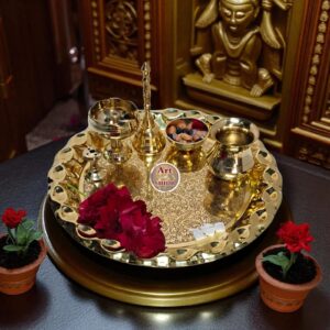 Premium Brass Engraved Pooja Thali