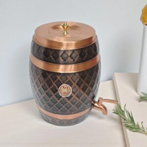 Vintage Diamond Design Copper Water Dispenser Matka