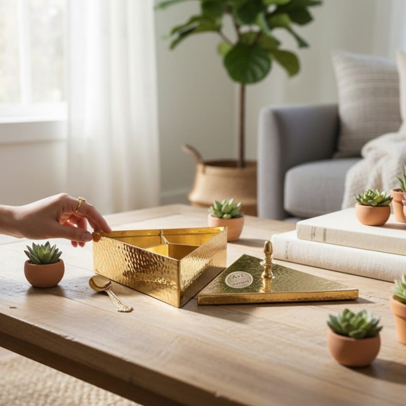 🔼Brass Triangular Storage Box✨ - Image 3