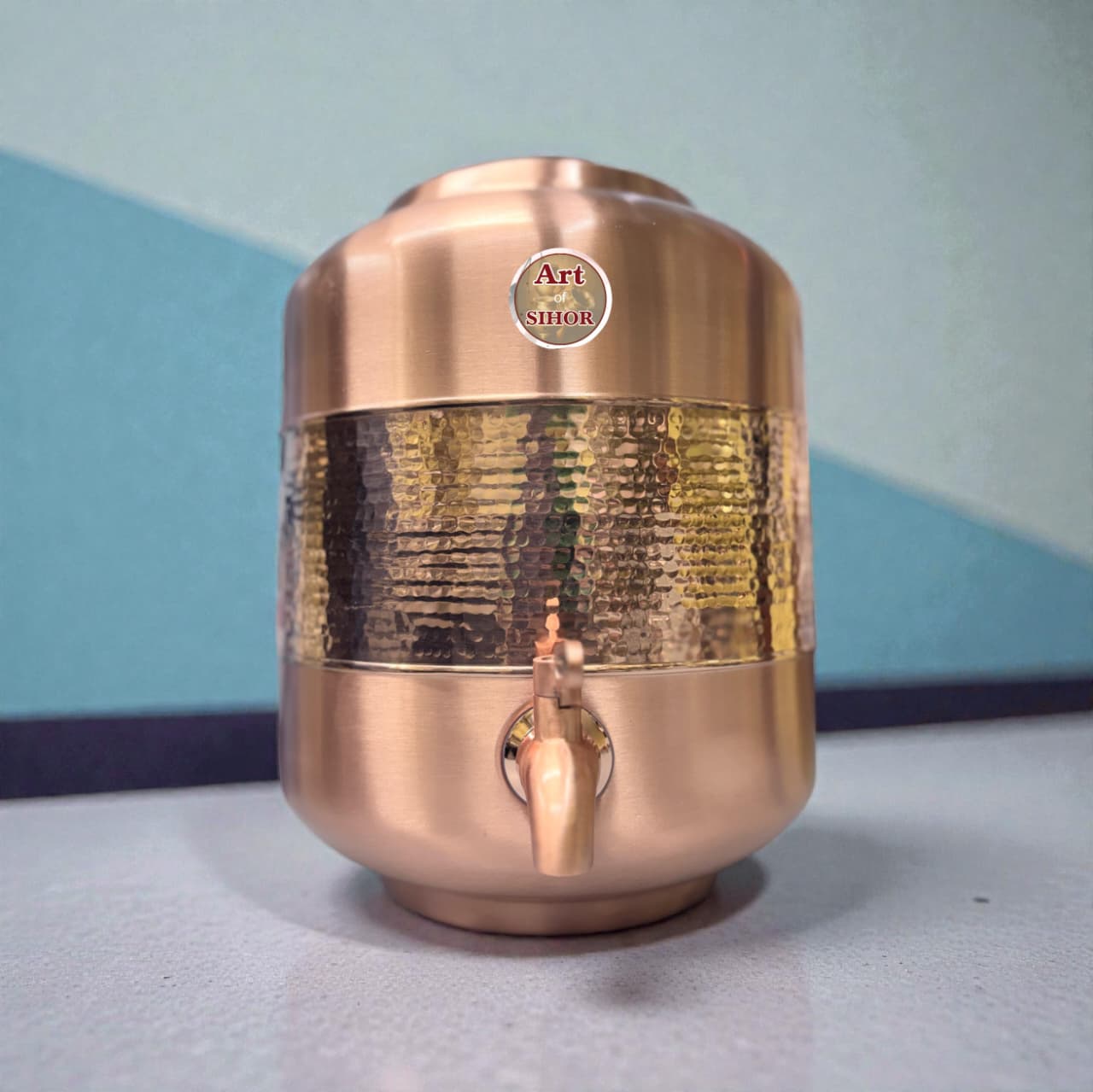 Hammered Copper Water Dispenser with Tap - Image 3