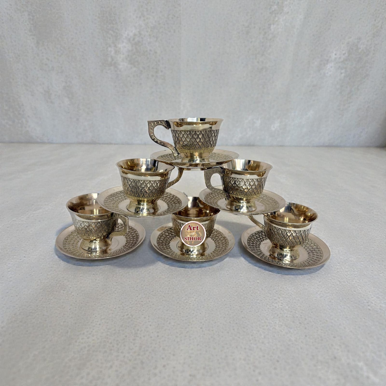 π« Brass Cup & Plate Set (Tea / Coffee Serving Set) - Image 2