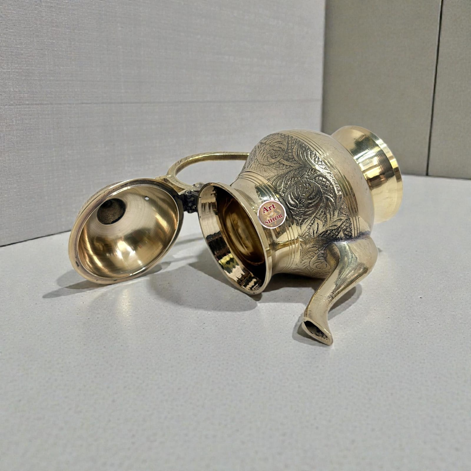 Luxury Hand-Engraved Brass Teapot - Image 3