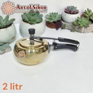 🟡 Brass Pressure Cooker – 2 Litre