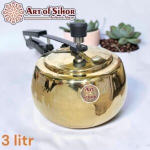 🟡 Brass Pressure Cooker – 3 Litre