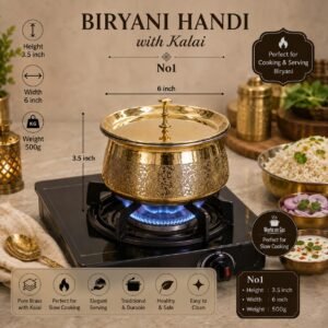 💕Brass Biryani Handi With Kalai no: 1 ✨