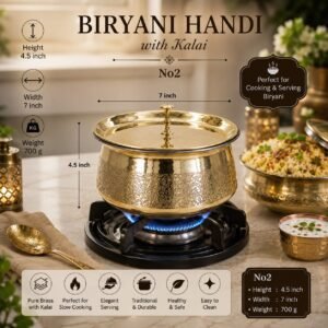 💕Brass Biryani Handi With Kalai no:2✨